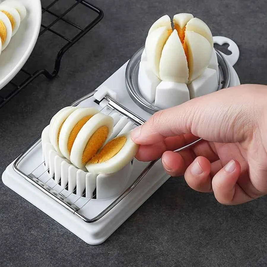 2-in-1 Stainless Steel Egg Cutter – Multi Function Egg Slicer