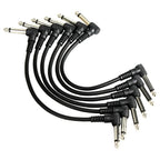 1/6pcs Guitar/Bass Effect Pedal Patch Cable - TS 1/4" Right Angle Shielded Low Noise, Beryllium Copper Core Instrument Cords