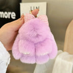 Fluffy Bunny Plush Keychain Cute Rabbit Bag Charm