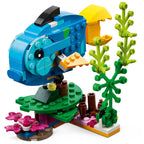 3 in 1 Parrot Building Toy Set, Transforms to 3 Different Animal Figures - from Colorful Parrot, to Swimming Fish, to Cute Frog