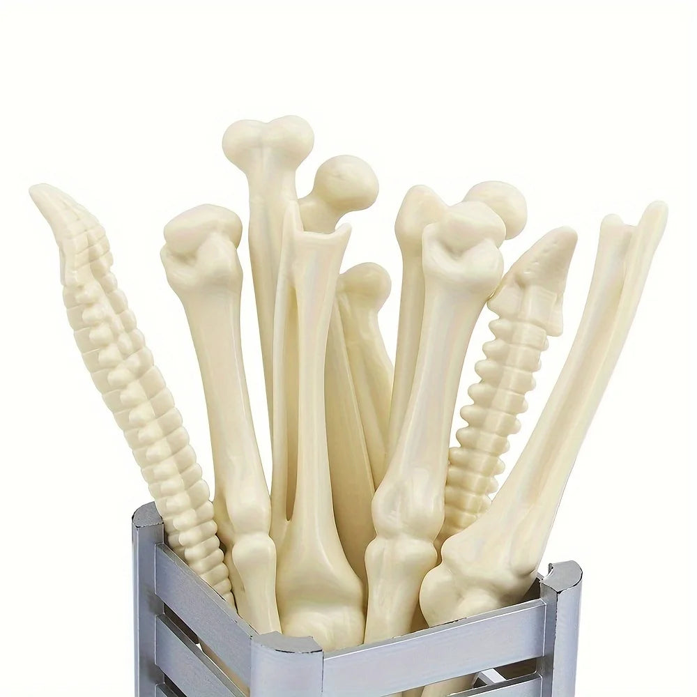 5pcs/pack Creative Bone-Shaped Ballpoint Pens Fun Unique Gift For Nurses Doctors Office Use Medical Notebook Writing Supplies