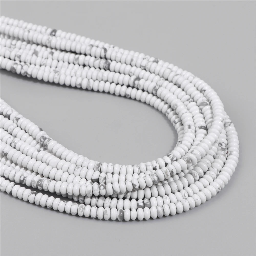 Natural Flat Round Stone Beads Abacus Shape Jaspers Quartzs Gems Beads For DIY Necklace Earrings Jewelry Making Accessori 2*4mm
