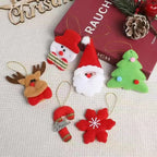 6pcs Christmas Decor Cute Christmas Tree Santa Claus Hanging Ornaments Plush Party Xmas Tree Decor Giving Small Gifts As Gifts