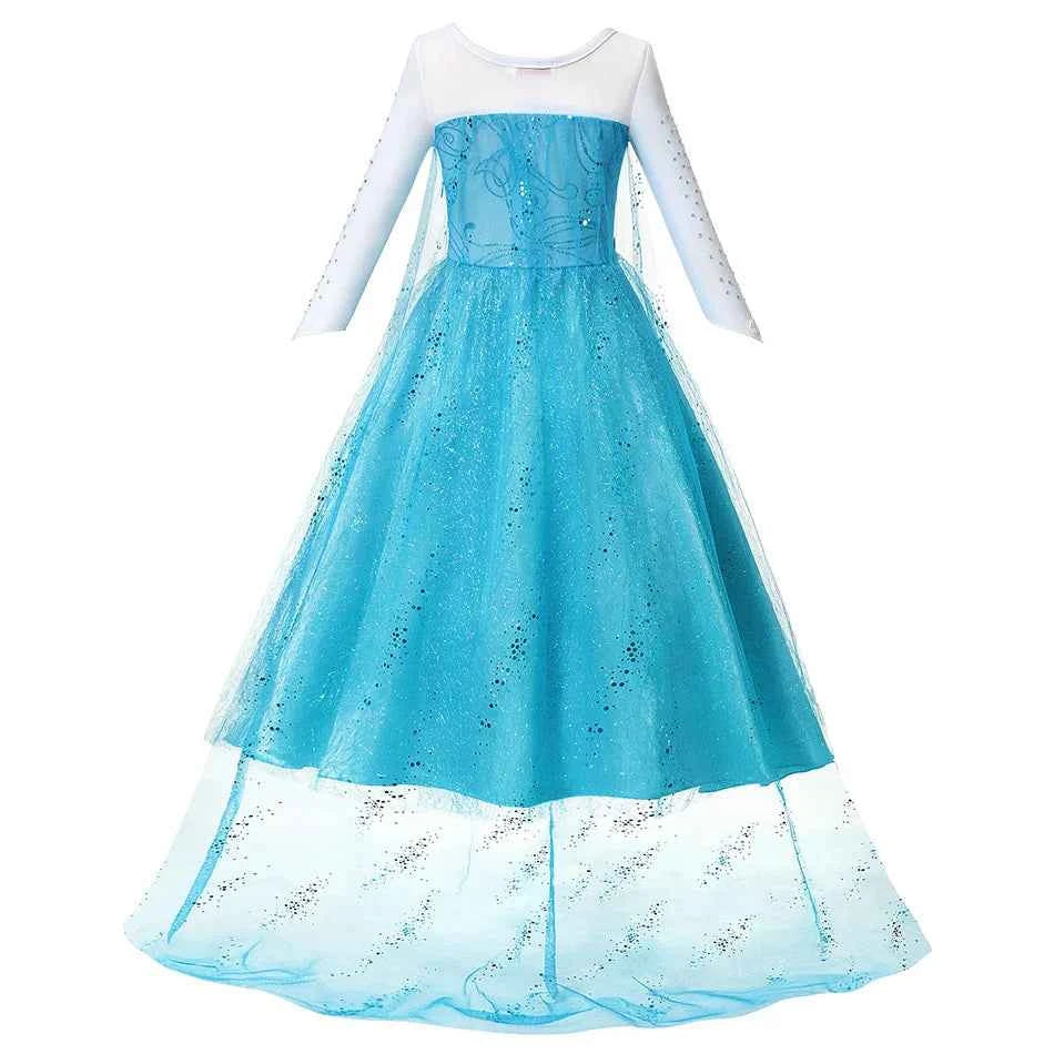 Girls Elsa Anna Princess Costume Dress – Summer Fancy Queen Outfit