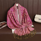 2025 new ethnic style retro shawl cashew flower geometric scarf cloak tassel scarf multi-color variety options available