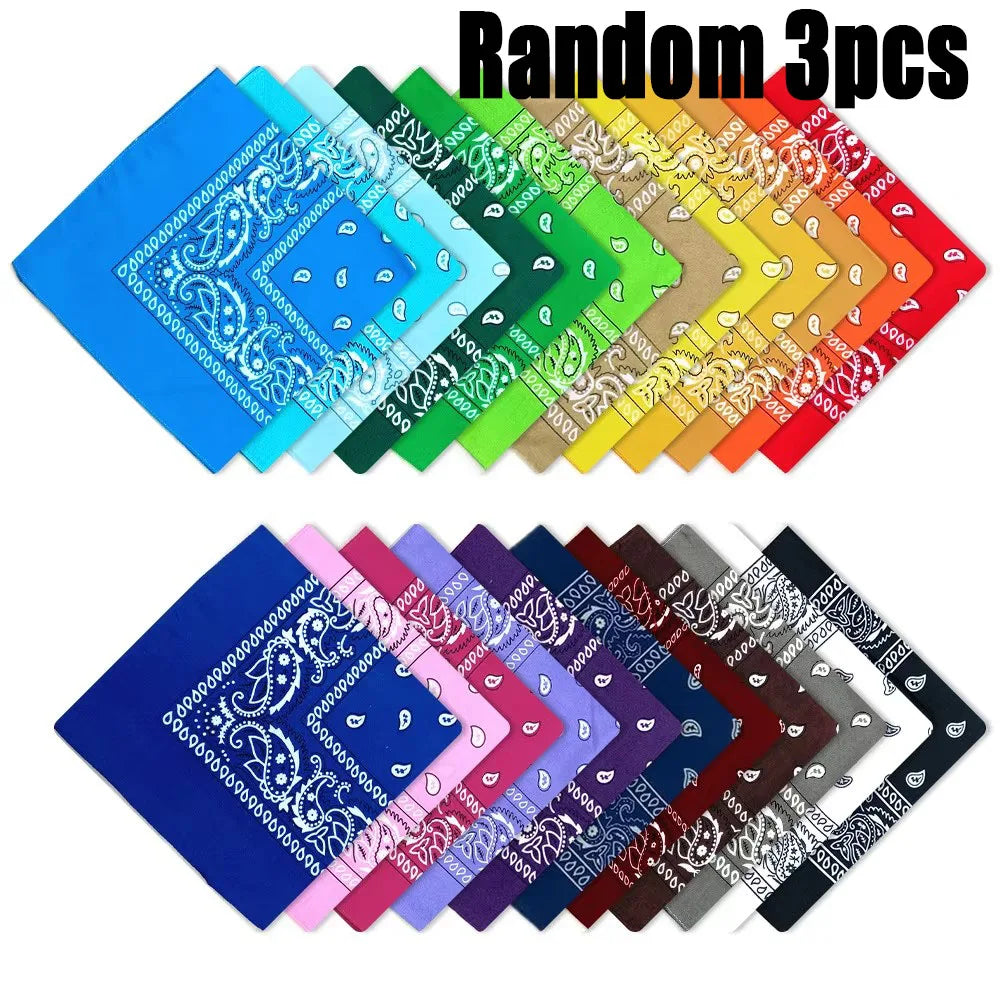 1/2/3/5PCs Unisex men women bandana hairband cowboy mens biker sports headwear wrist hairwrap single head wrap scarf