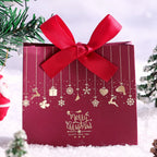10-Piece Christmas Gift Box with Bow, Santa Claus Sleigh and Reindeer Pattern, Holiday Candy Gift Bags, Suitable for Holiday Parties