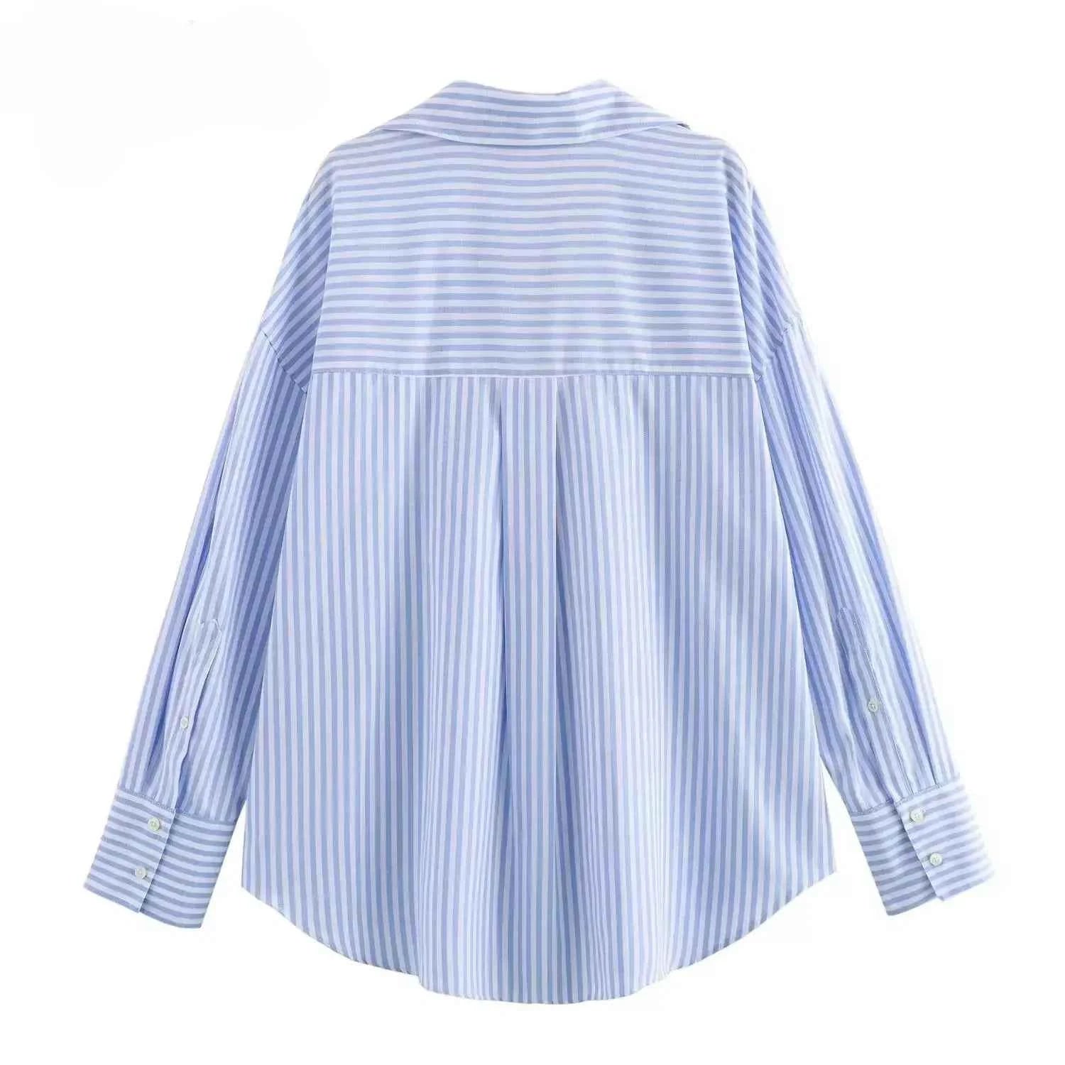 Women Fashion Spring Cotton Oxford Long Sleeve Single-breasted Lapel Blouse Street Clothing Shirt Chic Ladies Tops Mujer