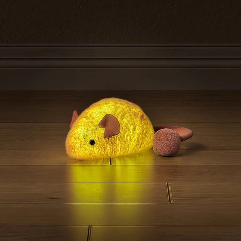 Interactive Luminous Plush Mouse Cat Toy for Indoor Hunting Play