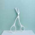Pink Eyebrow Trimming Scissors – Built-In Comb Grooming Tool