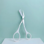 Pink Eyebrow Trimming Scissors – Built-In Comb Grooming Tool
