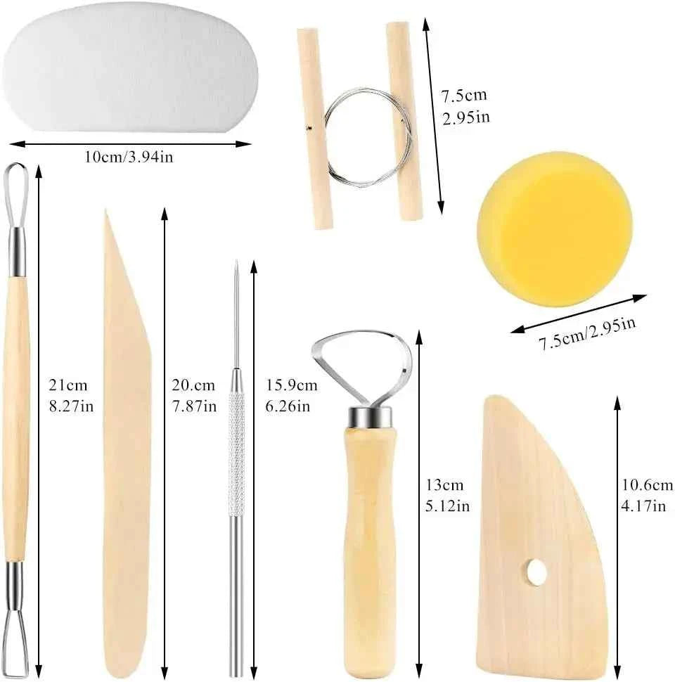 8Pcs/Set Clay Tools DIY Ceramics Molding Tools Wood Knife Pottery Tool Set Clay Sculpting Kits Carving Ceramic Tools Practical