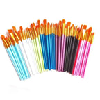 10 pcs set multi-functional watercolor brush pearlescent blue plastic rod multi-color nylon hair hook line gouache oil brush