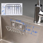 Sponge Holder For Kitchen Sink, Stainless Steel Suction Cup Sponge Caddy Kitchen Supplies Wall Mounted Sink Kitchen Organizer
