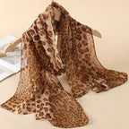 2024 New Print Chiffon Scarf Shawl Women Sunscreen Silk Scarf Turban Long Wrap Beach Travel Outdoor Accessories Trendy Headband