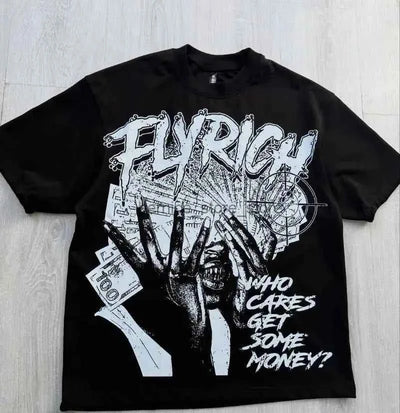 Y2k Harajuku Streetwear Men and Women Short Sleeved Fashion New Cartoon Print Design Shirt Retro Hip Hop Trend Oversized T-Shirt