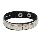 90s Heart Gothic Spike Bracelet Adjustable Punk Rock Bracelet Black Studded Faux Leather Bracelet for Men Women Gift