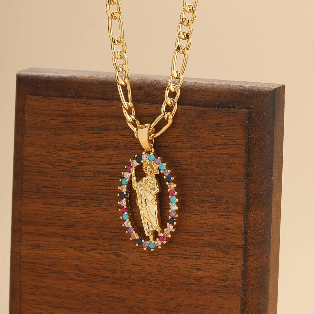New Personalized Colorful Zircon Necklace Design, Fashionable, Light, Luxurious And Versatile, Popular Madonna Necklace
