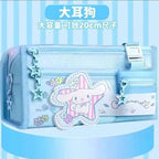 Sanrio Series Pencil Case Kuromi Cartoon Animation Good-Looking Large Capacity Children Pencil Storage Stationery Box Wholesale