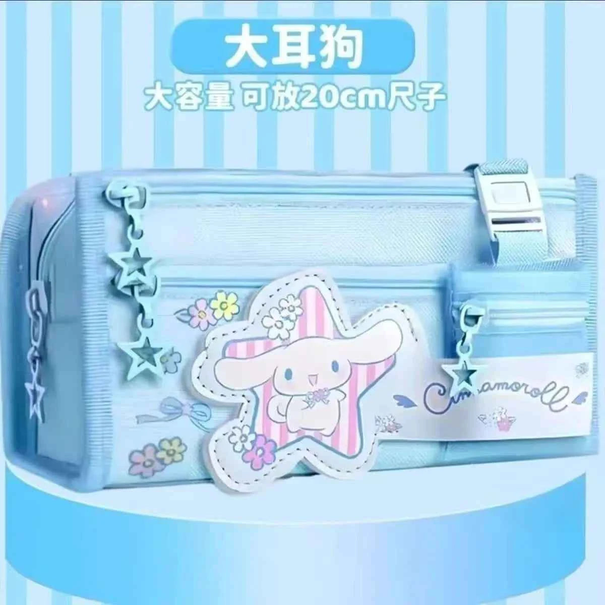 Sanrio Series Pencil Case Kuromi Cartoon Animation Good-Looking Large Capacity Children Pencil Storage Stationery Box Wholesale