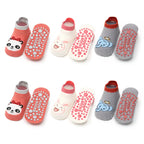 6 Pairs Kids Cotton Socks Cute Cartoon Animal Pattern Comfy Breathable Baby Non-slip Floor Socks