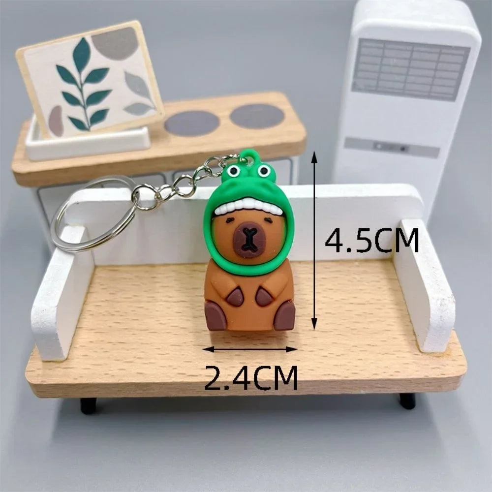 Creative Cute Capybara Keychains For Car Keychain Anime Cartoon Capibala Pendant  Women Doll Keyring Charm Holiday Gifts Jewelry