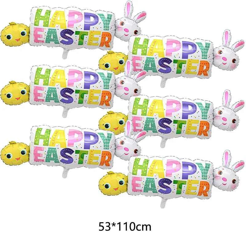 1pc,Large Easter Standing Balloon for Happy Easter Day Party Decorations 150cm Bunny Easter Egg Balloons Kids Party Favors