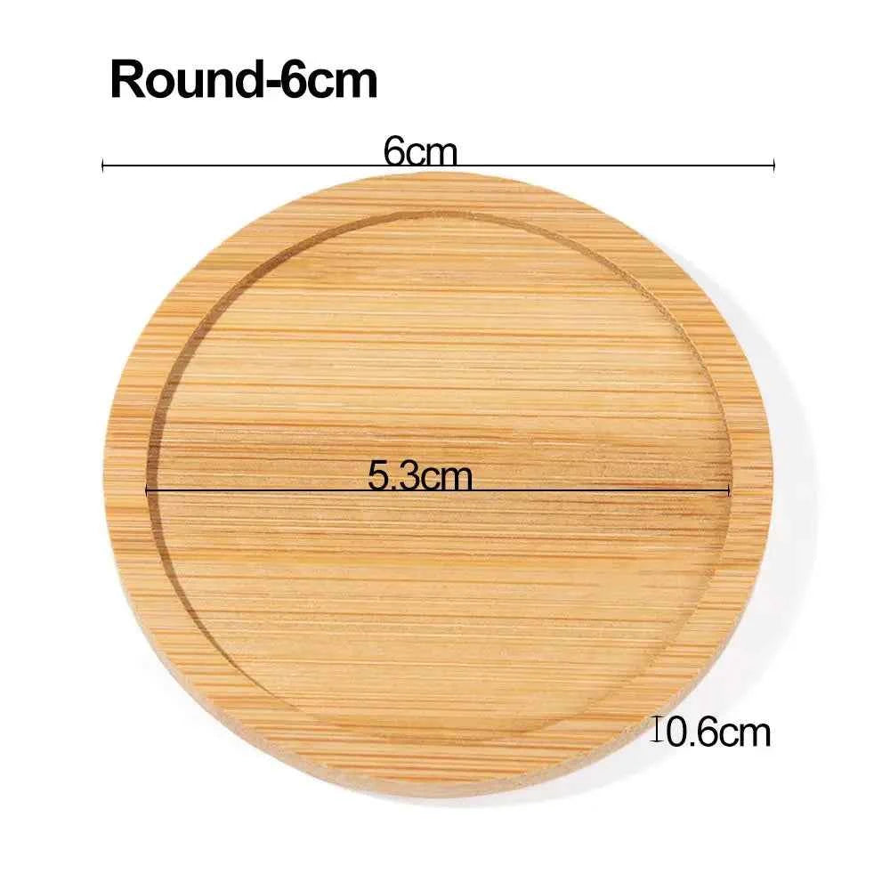 Simple Style Home Decoration Succulents Bonsai Holder Round Square Flowerpot Base Hexagon Rectangle Bamboo Wood Tray