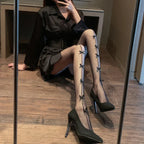 Japanese Lolita Retro Floral Rattan White Stocking Hot Tights Classic Lolita Hollowed Out Lace Mesh Stockings Bottomed Pantyhose