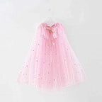 Girl Costume Children Elegant Dress Cape Kids Christmas Halloween Party Supply Girl Tulle Cloak Elsa Rapunzel Cosplay Accessory