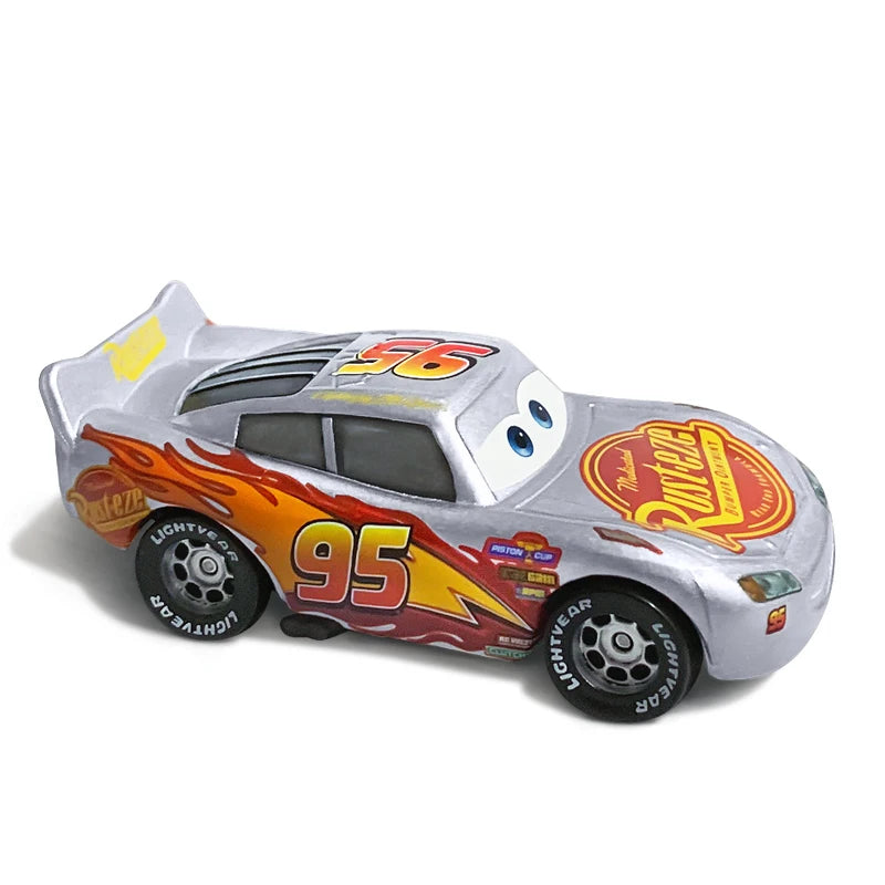 Disney Pixar Cars Piston Cup Racer Lightning McQueen Plated Version Magenta Color Alloy Diecast Model Toy Cars Children's Gift
