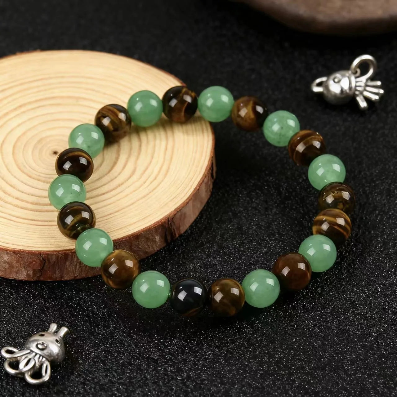 Wealth Bracelet women men Gemstone natural stone tiger eyes aventurine vintage jewellery braclets Fashion Boyfriend Gift New