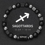 12 Constellation Zodiac Bracele Signs Beads Couples Bracelet Square Volcanic Stone Elastic Charm Bracelet for Women Men Gift