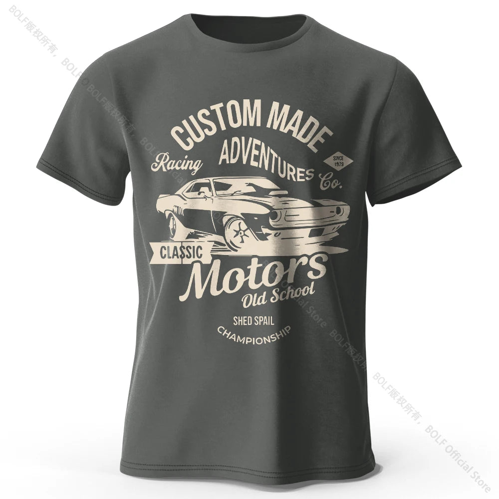 Men's Vintage Motors Graphic T-Shirt – Oversized Cotton Streetwear Tee