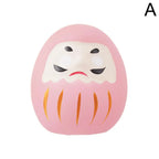 Japanese Ceramic Daruma Doll Miniature Lucky Charm Fortune Ornament for Home Decor Landscape Craft Gift
