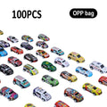 100Pcs Alloy Diecast Car Mini Cars Model Se tToys for Boys Sliding Inertia Pull Back Vehicle Toy Birthday Gift for Kids Toddler