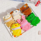 S Mini Pink Fluffy Rabbit Coin Purse Keychain Bag Charm Cute Cartoon Headphone Case Storage Bag Gift Creative Festival Supplies