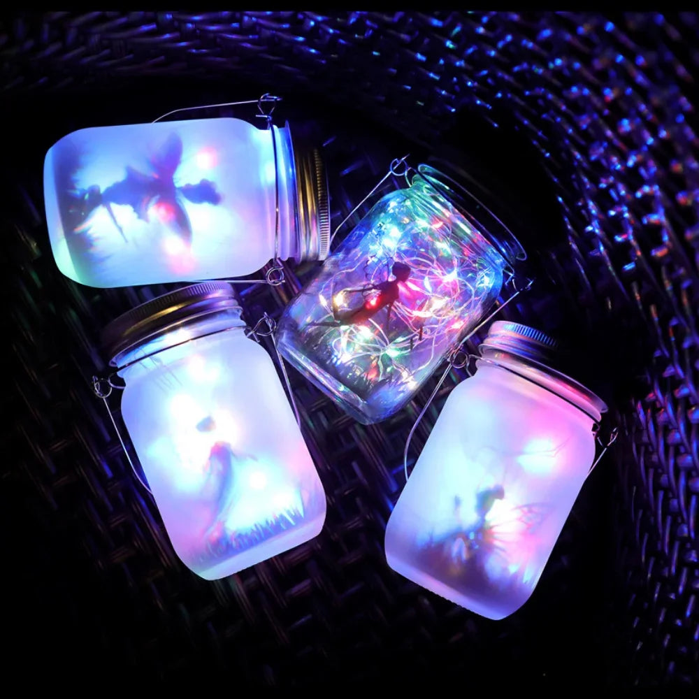 Solar Mason Jar Light Solar Lantern Fairy Lights Waterproof IP65 Hanging Standing Solar Lamp Garden Ornament for Patio Lawn