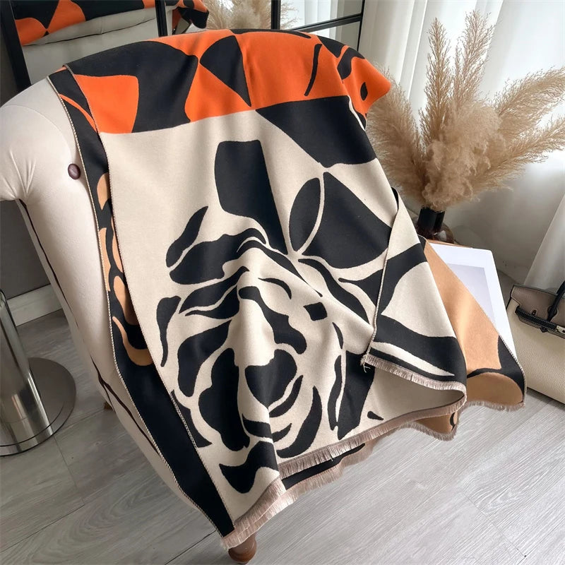 Cashmere Scarf for Women Thick Warm Winter Blanket Brand Female Luxury Quality Shawl Wrap Bufanda 2024 Poncho Echarpe Pashmina