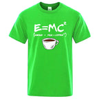 Summer Men T-shirt Cotton Blend Casual Funny Energy=Milk+Coffee Print Men Cool Loose O-neck Tops For Men Short Sleeve Male Tees