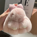 Fluffy Bunny Plush Keychain Cute Rabbit Bag Charm