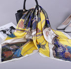 Fashion Kerchief Silk Satin Neck Scarf For Women Print Hijab Scarfs Female 90*90cm Square Shawls and Wraps Scarves For Lady