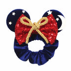 Cute Mouse Ears Velvet Scrunchies Hairband Women Elastic Ponytail Holder Girls Sequin Bow 2023 Kids Party DIY Hair Accessories