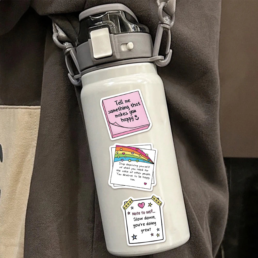 50PCS Self affirmation Encouragement Slogans Graffiti Stickers DIY Phone Cases Laptop Water Cups Waterproof Stickers