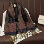 2025 new ethnic style retro shawl cashew flower geometric scarf cloak tassel scarf multi-color variety options available