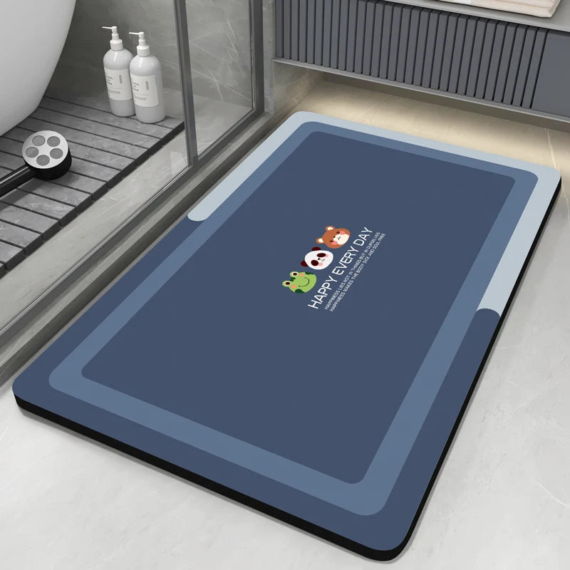 Diatomaceous Earth Bath Mat – Absorbent, Non-Slip Quick-Dry Bathroom & Toilet Floor Rug, Washable Shower Pad