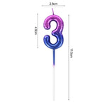 Happy Birthday Cake Decorated Interstellar Digital Colorful Candle Children's Delicate Candy Color 0-9 Number Candle Party Decor