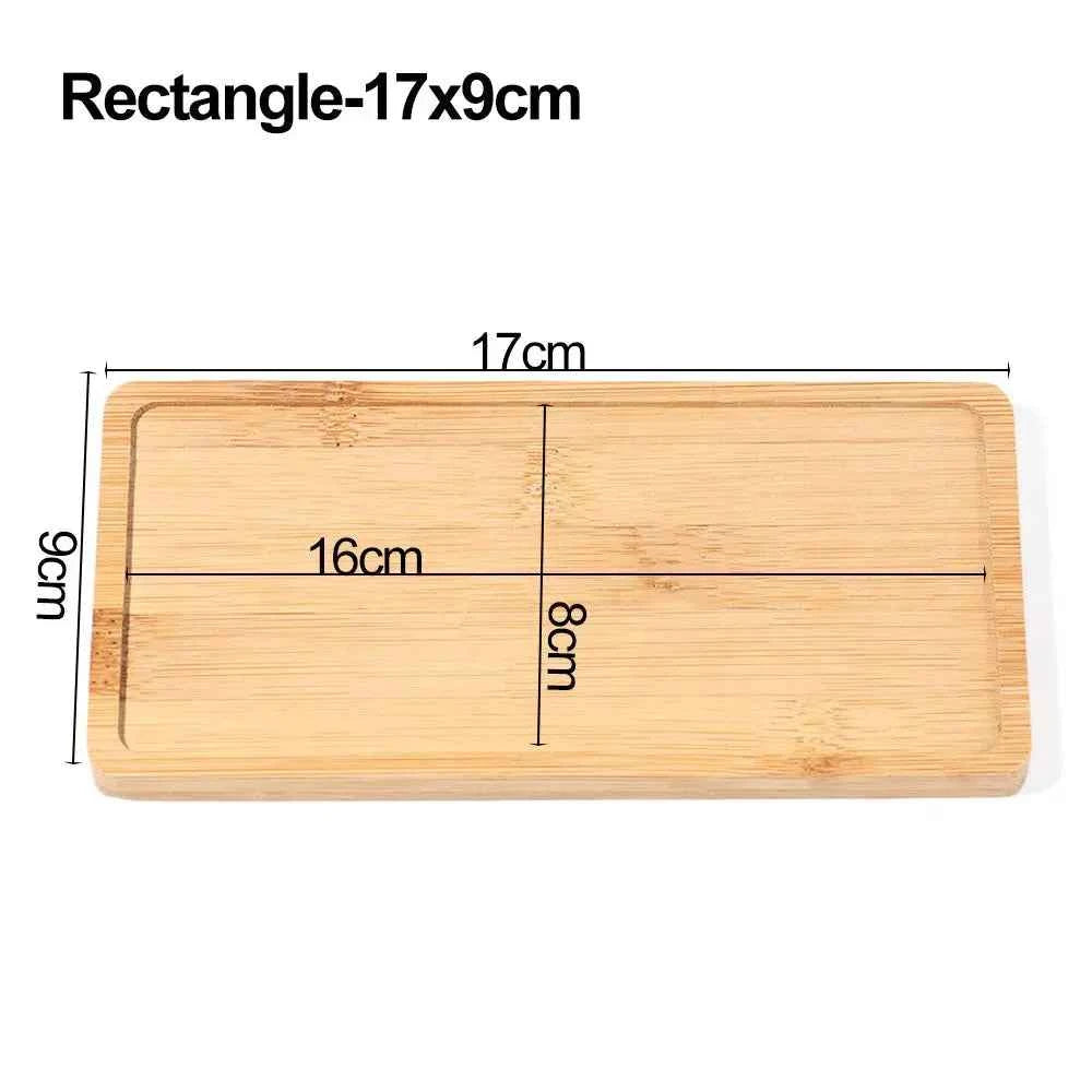 Simple Style Home Decoration Succulents Bonsai Holder Round Square Flowerpot Base Hexagon Rectangle Bamboo Wood Tray
