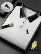 Men's Luxury Short Sleeve Polo Shirt with Horse Embroidery Milan Style Summer Casual T Shirt Men Business Brand Clothing