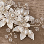 Fashion Pearl Flower Clip Silver Color Hair Combs Wedding Bridal Jewelry Accessories Headpieces For Woman Bride Hair Ornaments